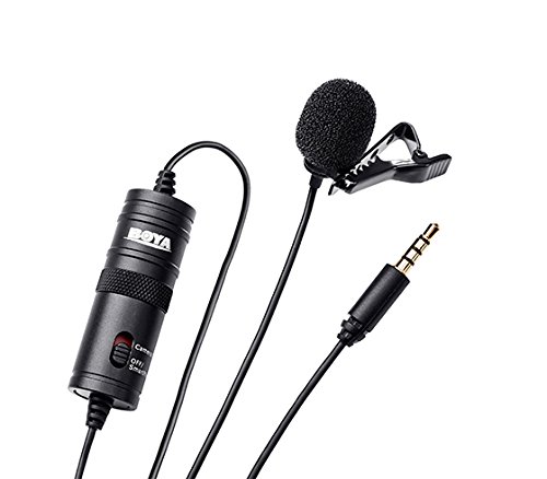Boya Bym1 Omnidirectional Lavalier Condenser Microphone With 20Ft Audio Cable Black 1