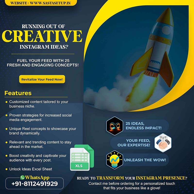 🚀 25 Captivating Instagram Posts & Reels Ideas Await! 1 Instagram Social Media Post Idea Generation Service