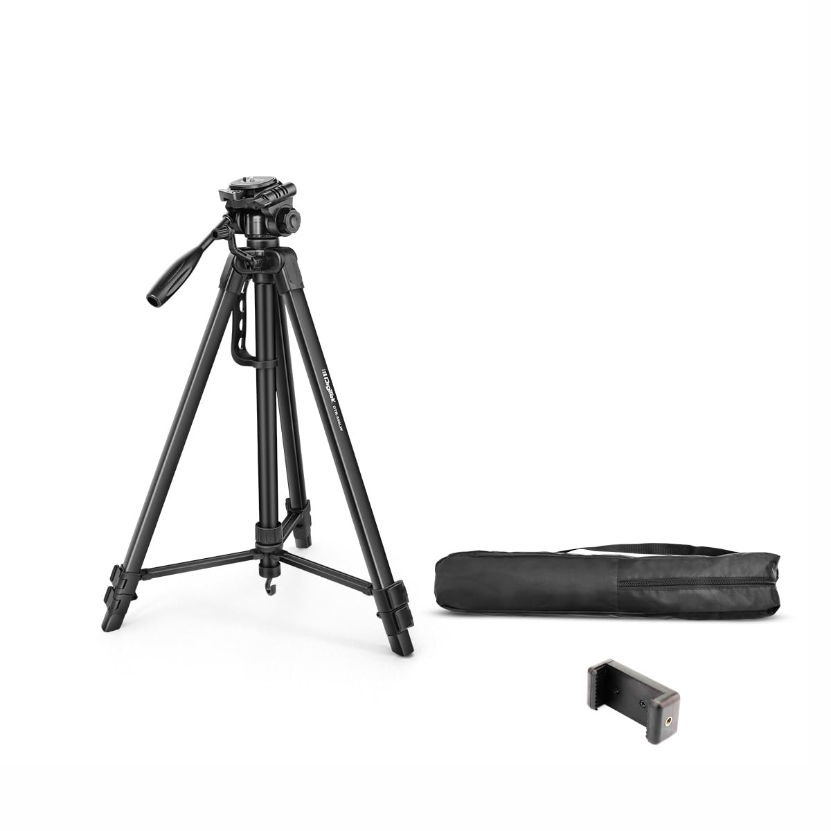 Professional Digitek DTR 550 Lightweight Tripod with Adjustable Height and Quick Release Head for Cameras and Smartphones.