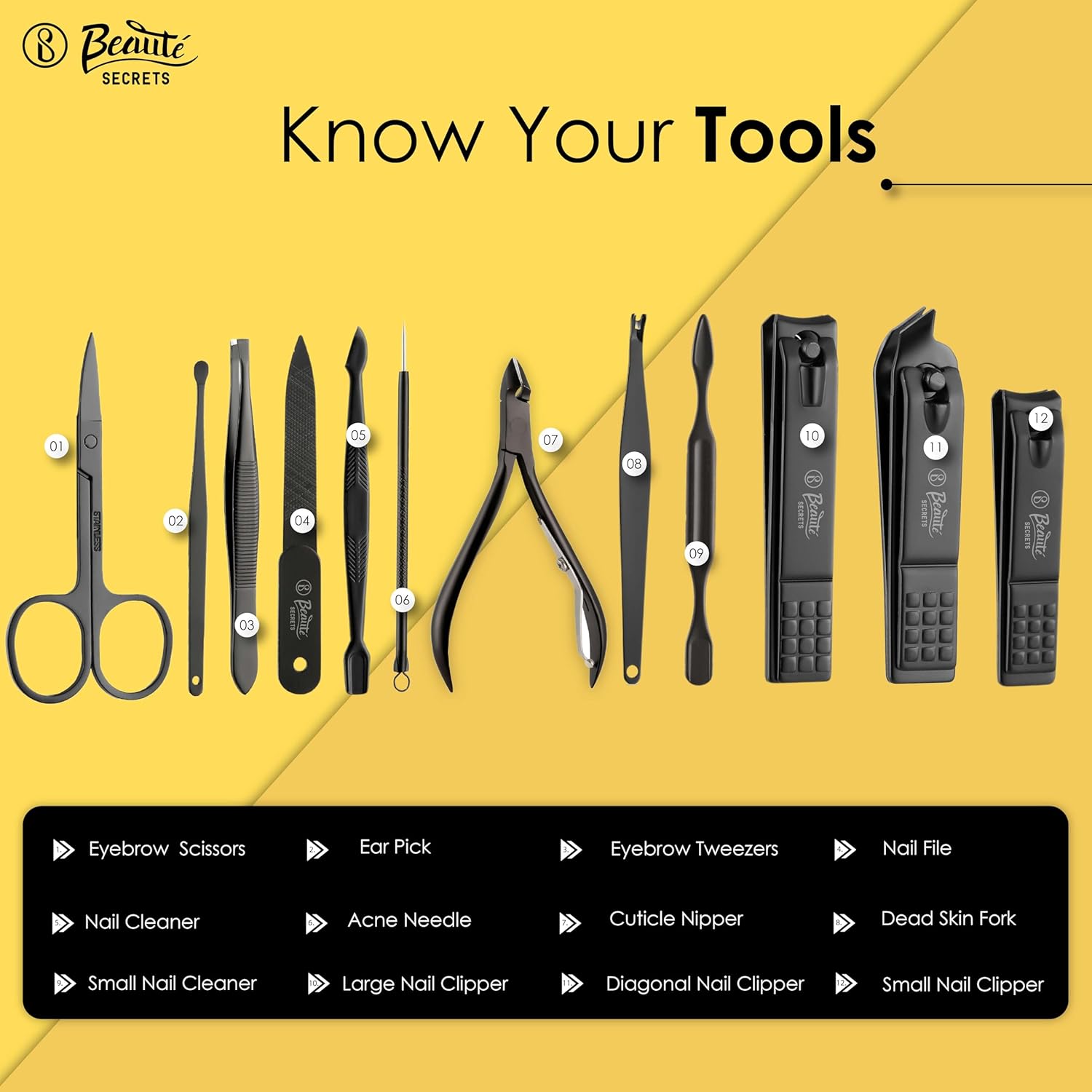 Nail Accessories Tool Kit - A comprehensive set of grooming tools for achieving salon-quality nails at home.