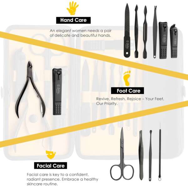 Nail Accessories Tool Kit - A comprehensive set of grooming tools for achieving salon-quality nails at home.
