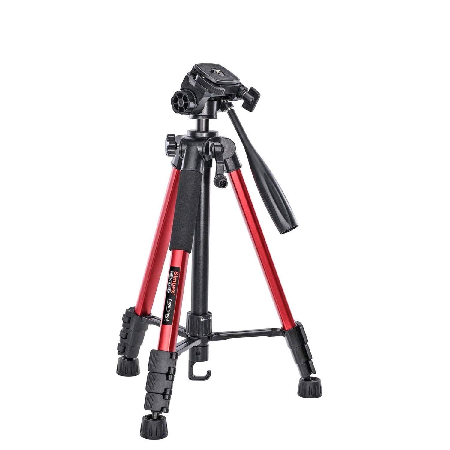 Simpex C-606 Red Tripod - Stylish And Functional Photography Equipment For Professionals.