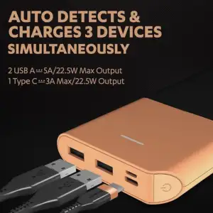 Durable and Efficient: Duracell's 20000mAh Slim Power Bank charging devices on the go.