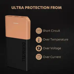 Durable And Efficient: Duracell'S 20000Mah Slim Power Bank Charging Devices On The Go.
