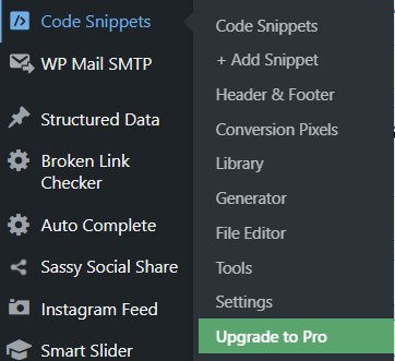 Goto Plugin and Add Snippets - Simplifying your WordPress experience.