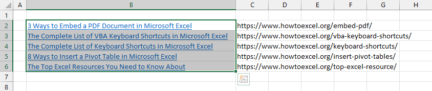 Extract Hyperlink URLs Microsoft Excel