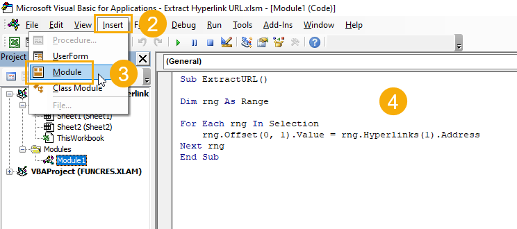 Extract Hyperlink URLs Microsoft Excel