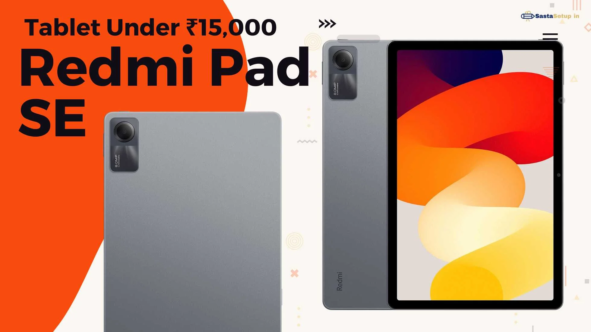 Redmi Pad SE tablet with 11-inch FHD+ display, featuring Qualcomm Snapdragon 680 processor, 90Hz refresh rate, 4GB RAM, 128GB storage, and Dolby Atmos quad speakers.
