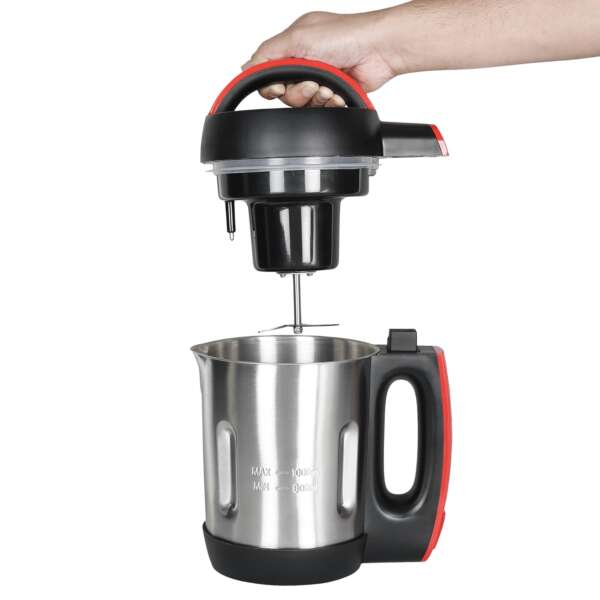 6 in 1 soup maker with digital display, showcasing its sleek design and functionality.