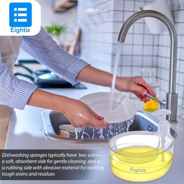 Double Layer Soap Dispenser with Sponge Holder for Kitchen and Bathroom