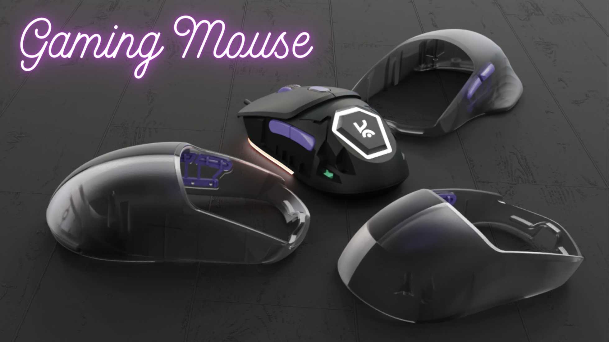 A sleek and customizable Kreo Griphin Grip Change RGB Wired Gaming Mouse with swappable shells and programmable buttons, featuring vibrant RGB lighting.
