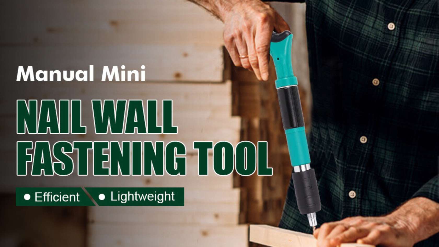 Manual Steel Concrete Nail Gun Tool with 12 nails, designed for concrete walls, wood, and metal surfaces, featuring a portable design and adjustable power settings.